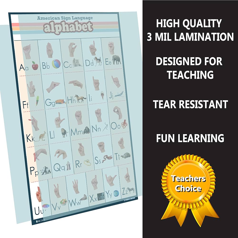 Amazon.com : Sign Language kids abc LARGE LAMINATED poster